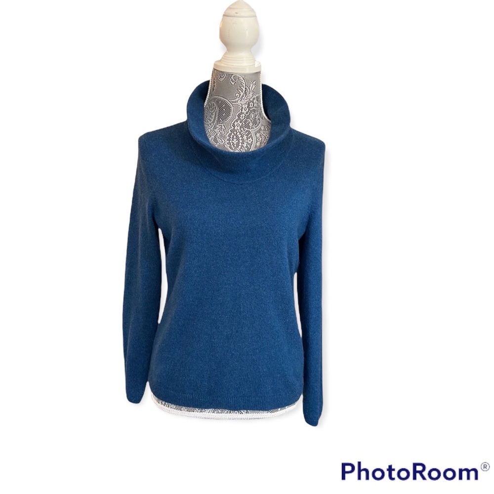Talbots petites pure cashmere blue sweater size Mp - Picture 8 of 10